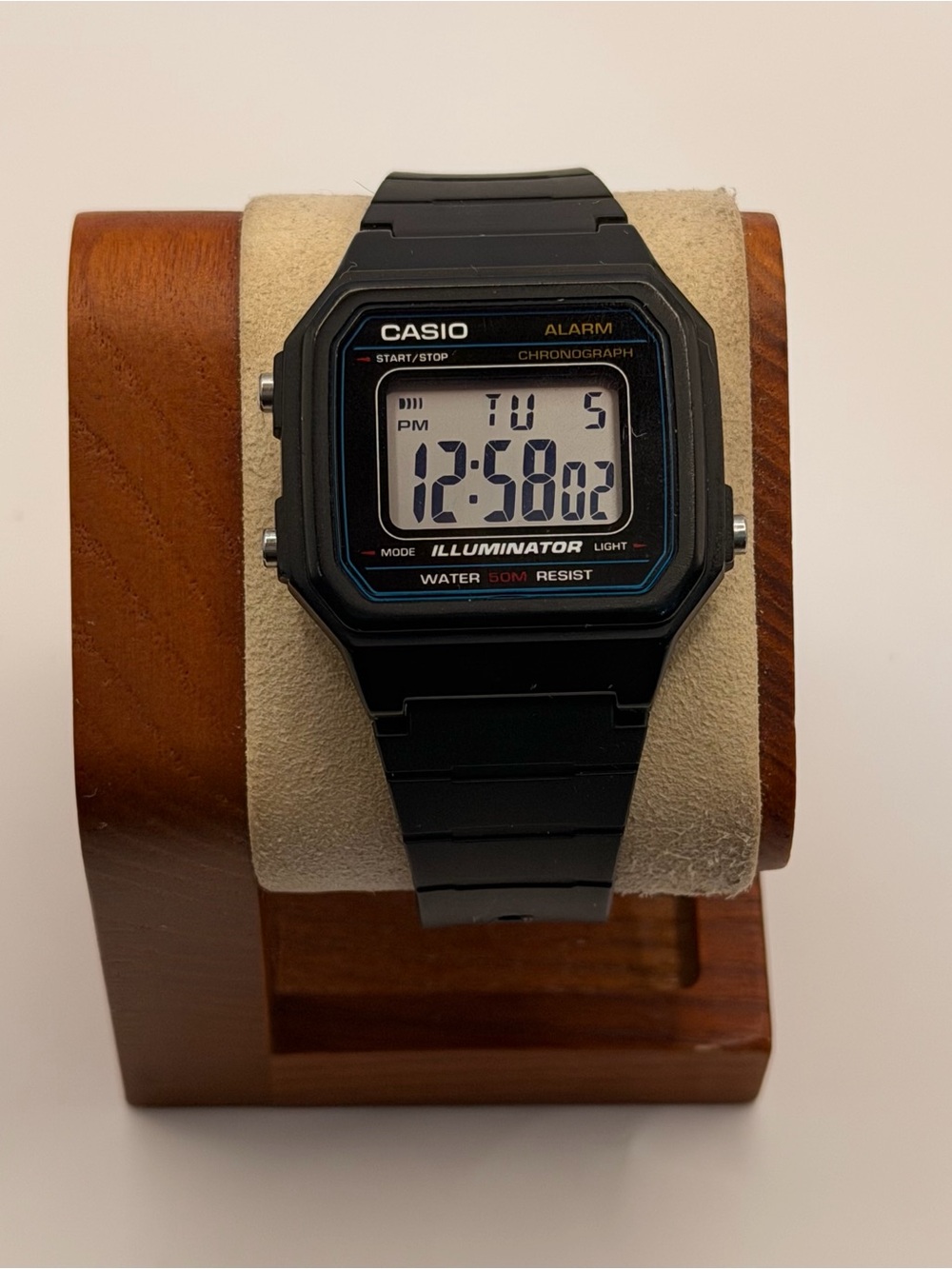 Casio W217H-1AV,  50 Meter Chronograph Watch,Alarm, Black Resin, Illuminator